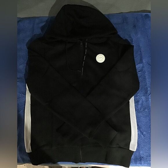 Michael Kors Men's Classic-Fit Taped BLACK Hoodie S - Picture 3 of 6